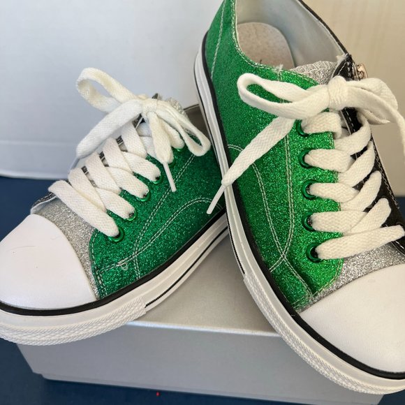 Fashion Green, Black, Silver And Blue Sparkle Sneakers - Picture 7 of 8